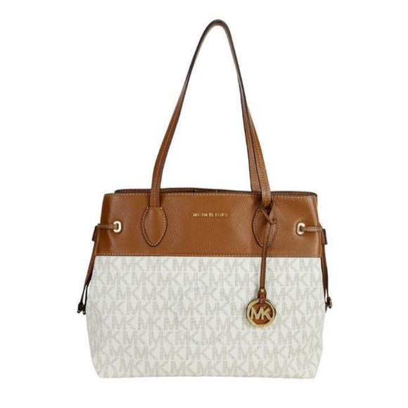 Michael Kors Handbags - Michael Kors, EUC, Women's, Satchel Bag, Color Cream, Brown , Snap Closure